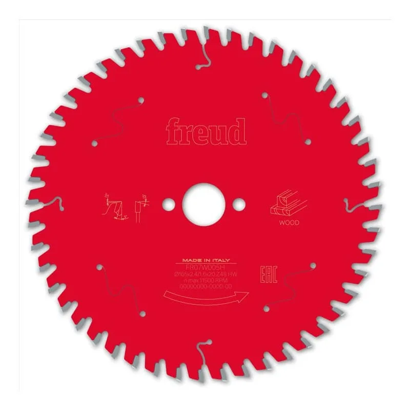 Hoja para sierra circular portátil freud - ø165 2,4/1,6 al20 z48 ba 5° - f03fs09690 -fr07w005h