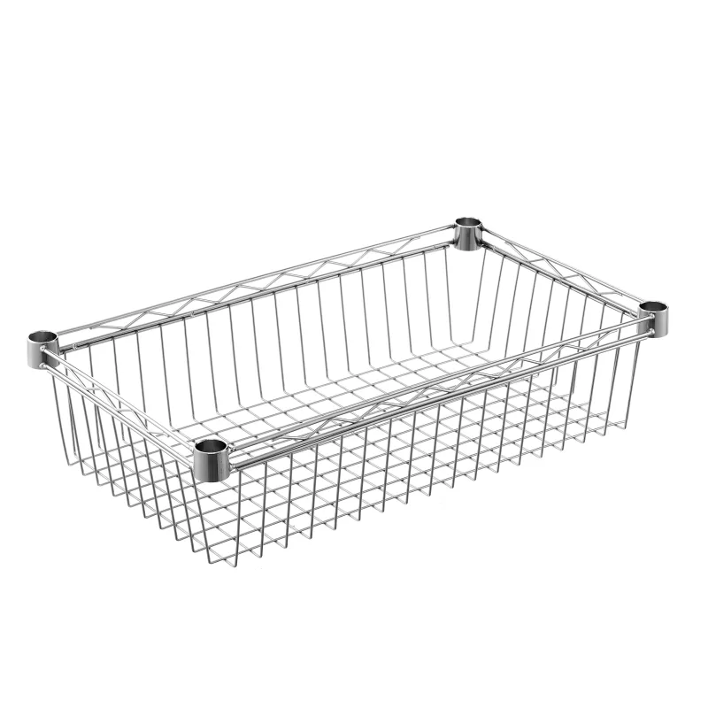 Cesta spaceo line para estantería cromada, 60 x 35 cm