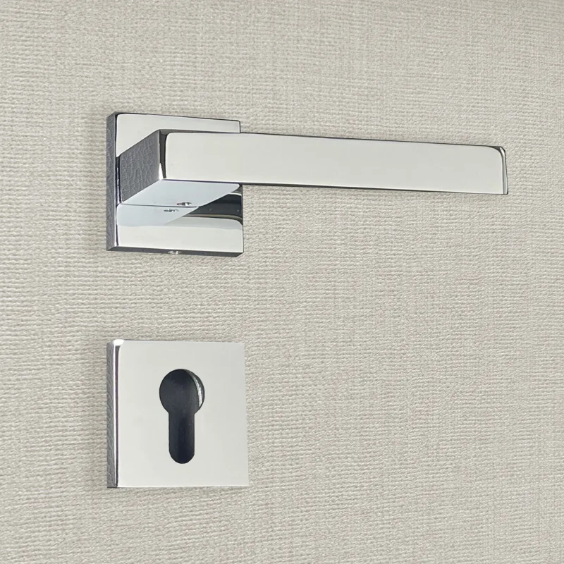 Manilla de diseño alda con cilindro, acabado cromo brillante - katchmee