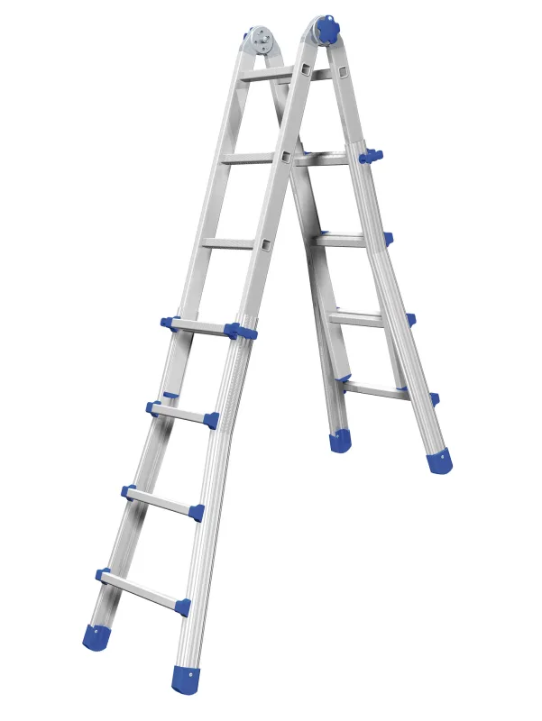 Scala trasformabile in alluminio telescopica equ44 marchetti 8+8 gradini