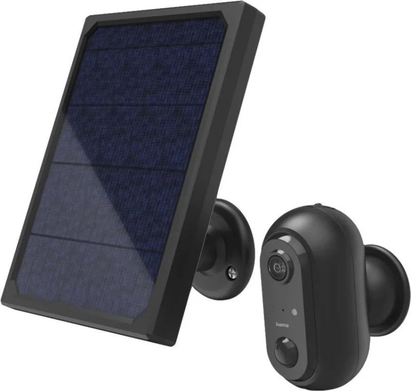 Hama | cámara de vigilancia con bateria solar (cámara exterior con detector movimiento) negro