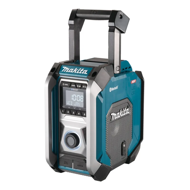 Radio de construcción makita de 12 a 40 v de iones de litio - sin batería ni cargador - mr006g