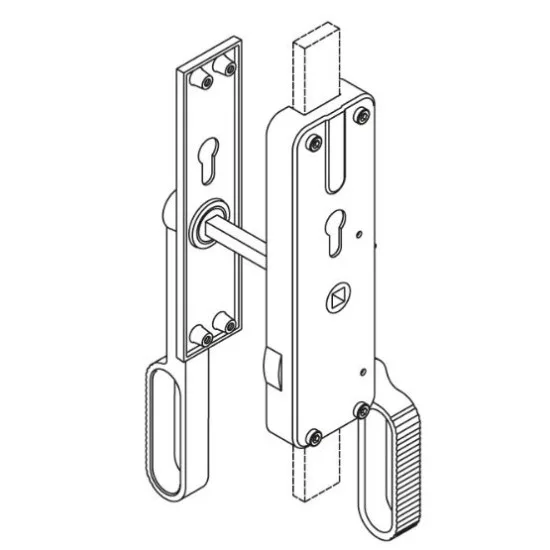 Cerradura de palanca manilla doble + cilindro izquierda fuhr - tf1199l