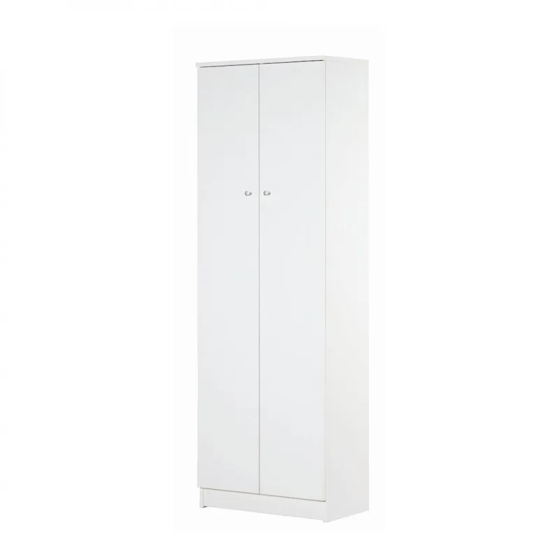 Armario de dos puertas de 62 x 34 x 182 cm (largo x fondo x alto) – acabado blanco liso – sarmog