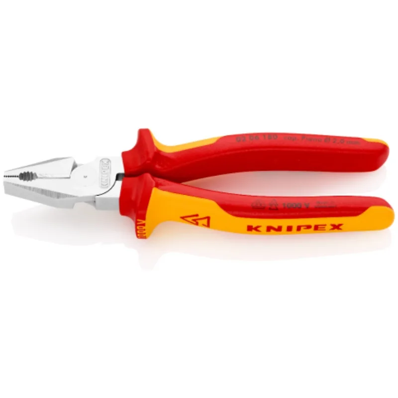 Knipex pinza universale tipo forte cromata, isolati con manici rivestiti in materiale bicomponente, collaudati vde 180 mm (confezione self-service/bli