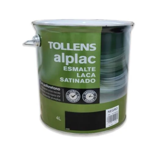 Esmalte laca satinado de poliuretano alp-lac 4 lt (negro 491)