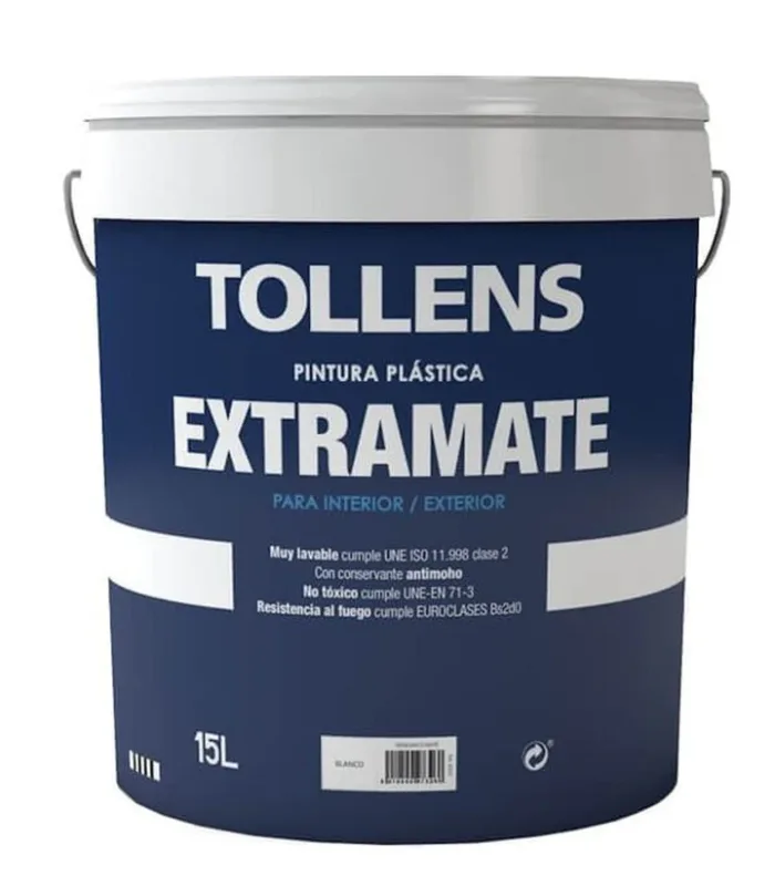 Pintura plástica extramate tollens blanco 15 lt