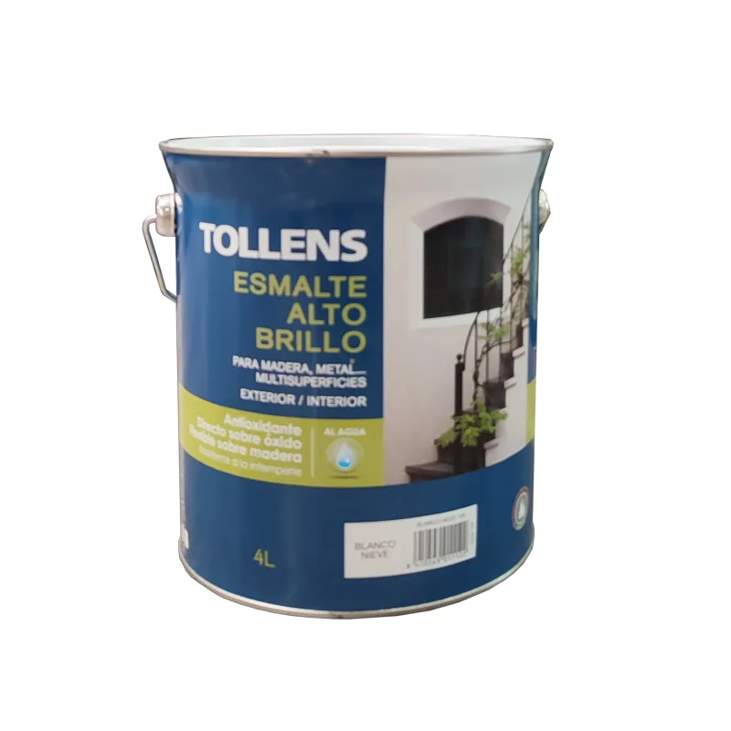 Esmalte al agua alto brillo tollens 4 lt (blanco)