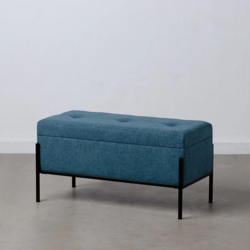 Baúl 83 x 40 x 43 cm tejido sintético metal