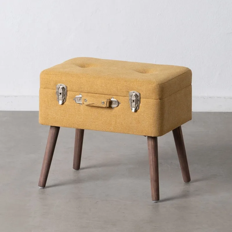 Baúl 50 x 35 x 45 cm tejido sintético madera