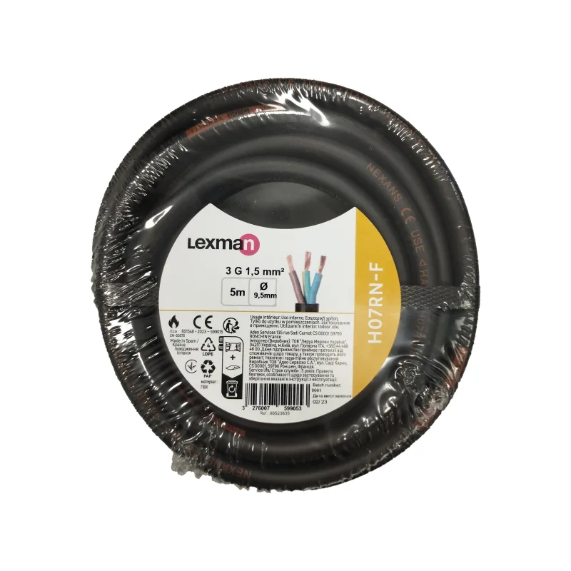 Cable eléctrico lexman h07rn-f de 5 m