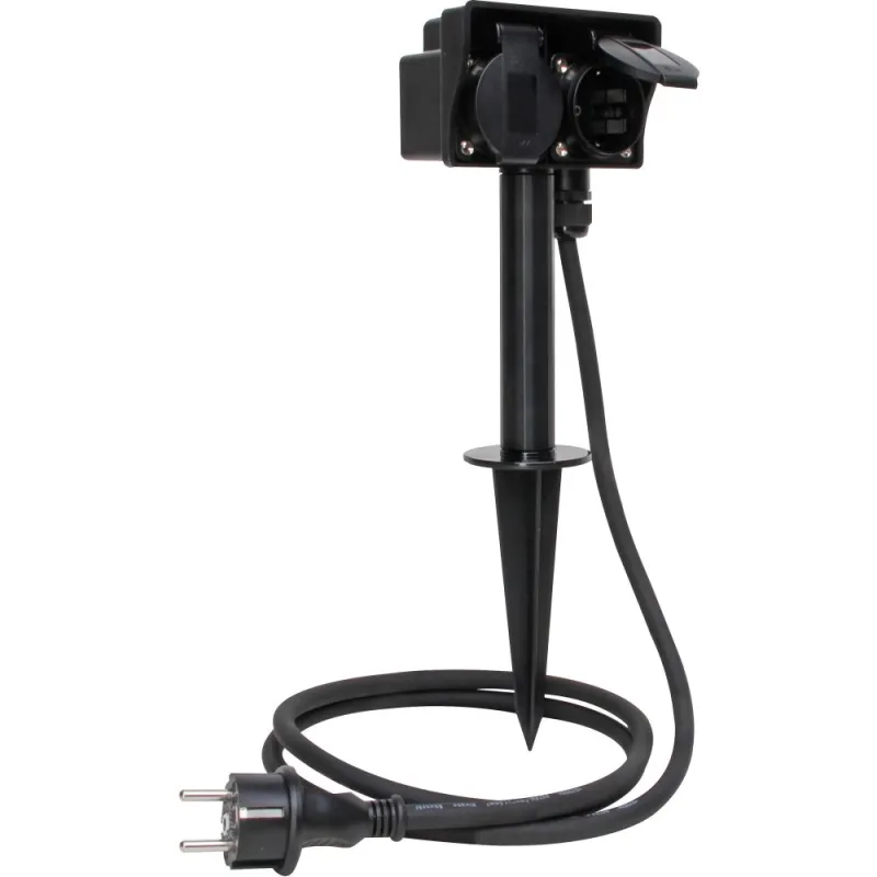 Brocheta de jardín con 2 latas de contacto protectores