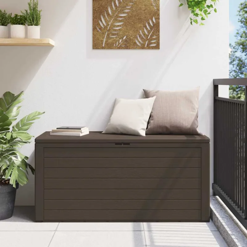 Maison exclusive - caja de almacenamiento de jardín marrón 116x44x55 cm