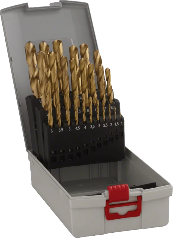 Set de taladro metálico hss-tin (recubrimiento de titan). por