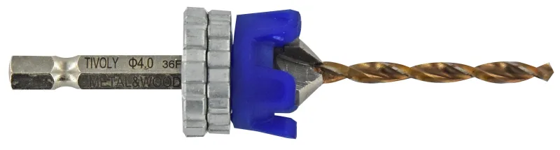 Broca+avellanador tivoly hss madera/metal 4mm