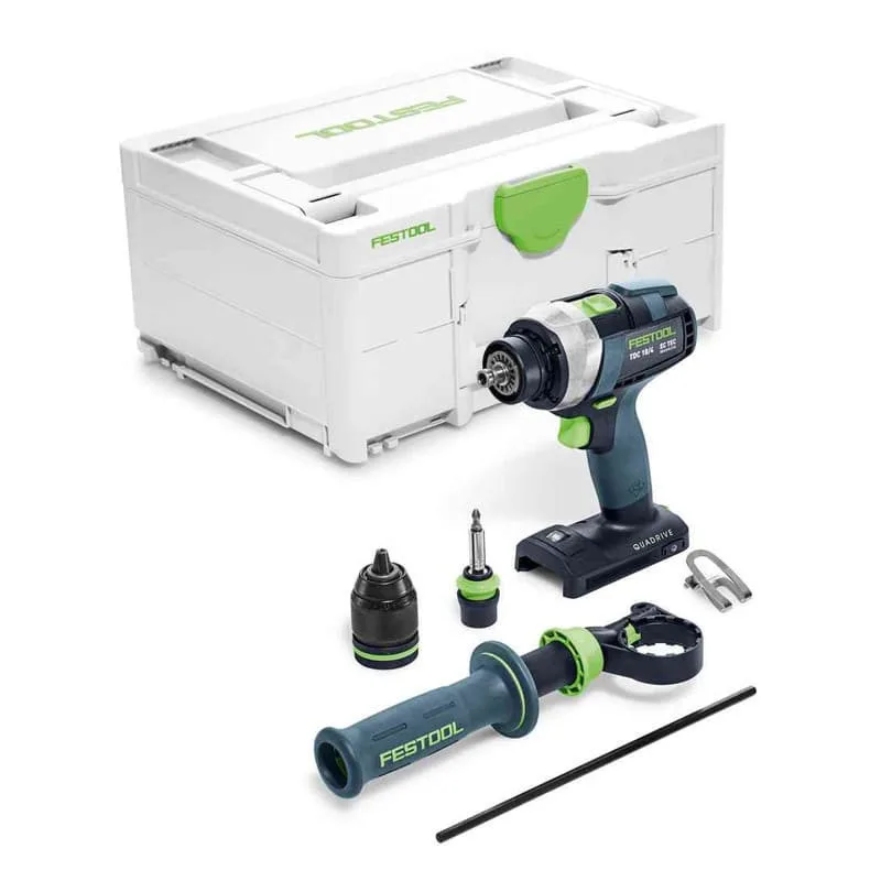 Taladro atornillador festool quadrive tdc 18/4 i-basic (cuerpo solo + systainer sys3 m 187)