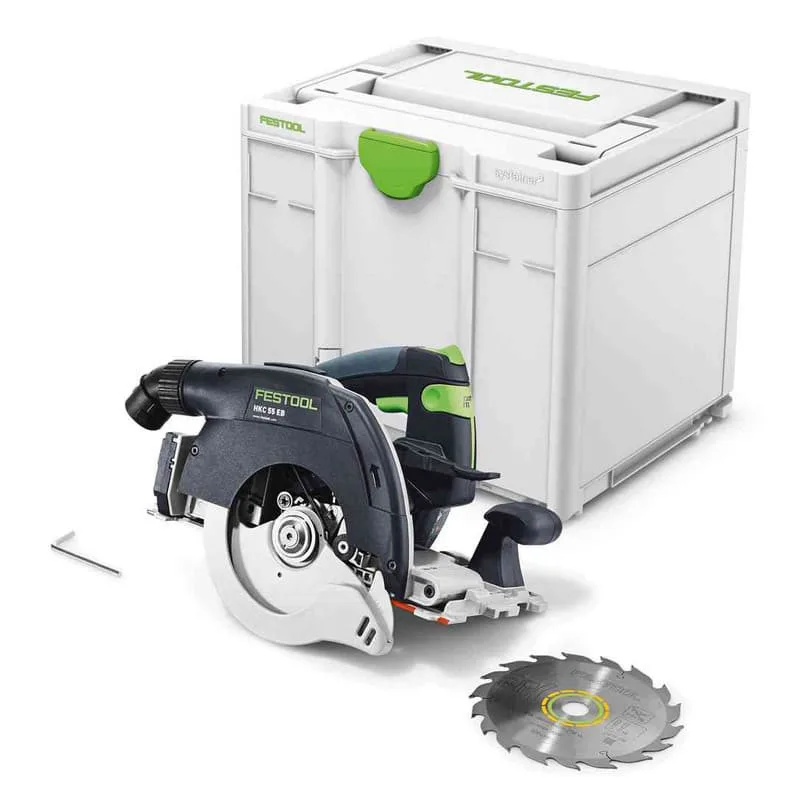 Festool hkc 55 eb-sierra circular básica con capó inclinable - sin batería, sin cargador - 576163