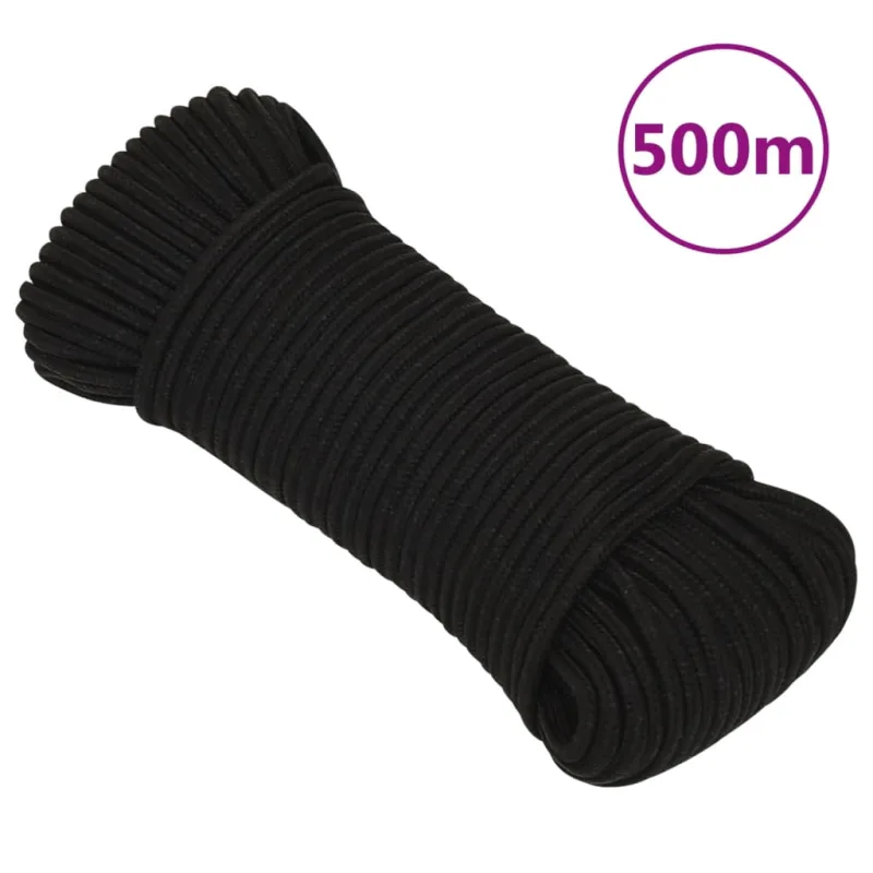 Maison exclusive - cuerda de trabajo poliéster negro 5 mm 500 m