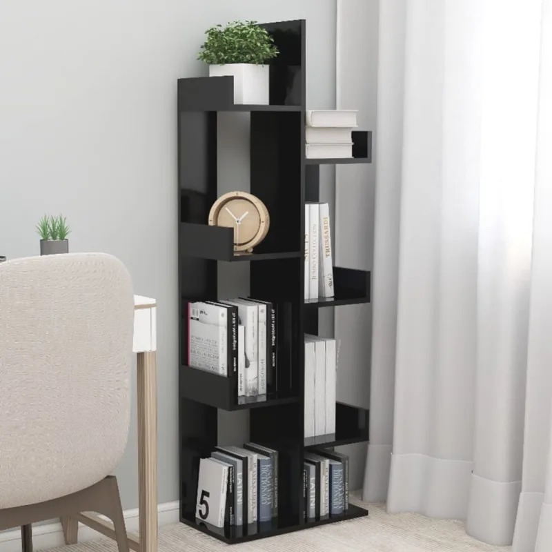 Maison exclusive - armario de libros madera contrachapada negro 48x25,5x140 cm
