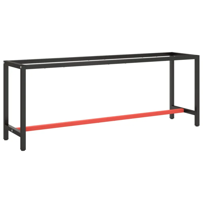 Maison exclusive - estructura banco de trabajo metal negro y rojo mate 210x50x79cm