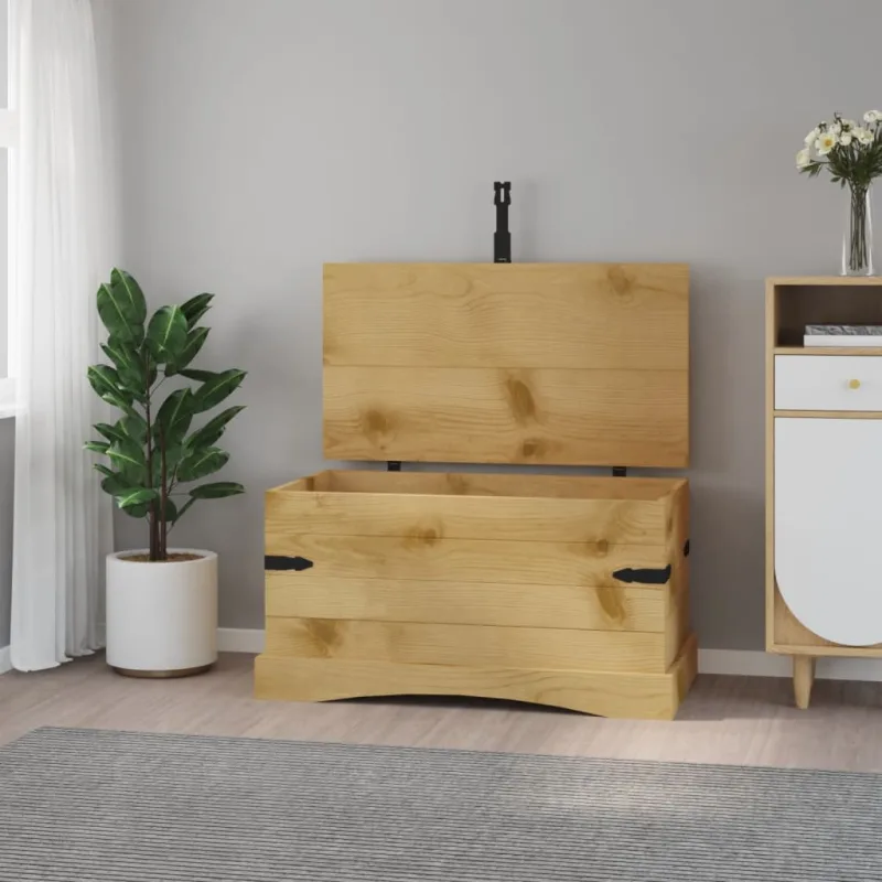 Maison exclusive - baúl de almacenaje corona range de pino mexicano 91x49,5x47 cm