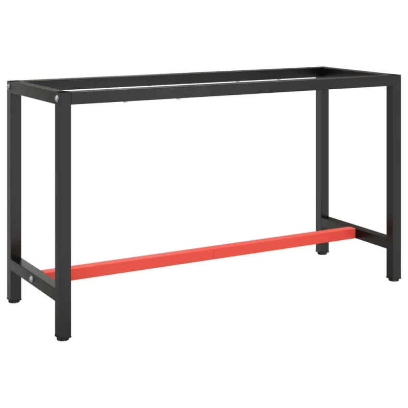 Maison exclusive - estructura banco de trabajo metal negro y rojo mate 140x50x79cm