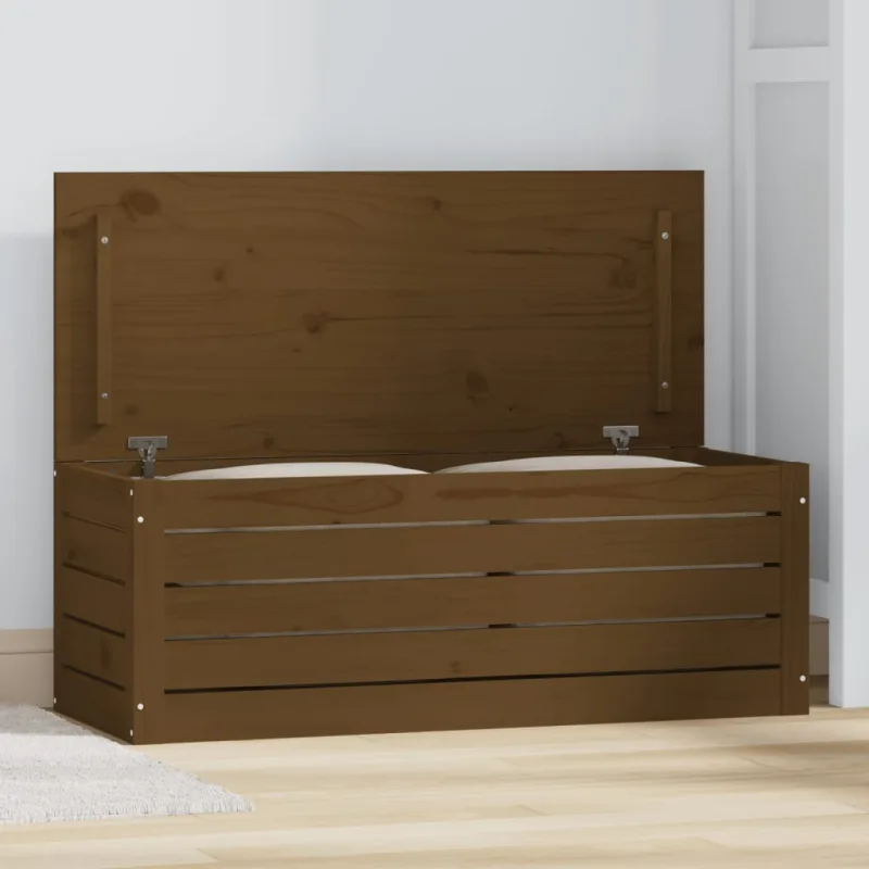 Maison exclusive - caja almacenaje madera maciza pino marrón miel 89x36,5x33 cm