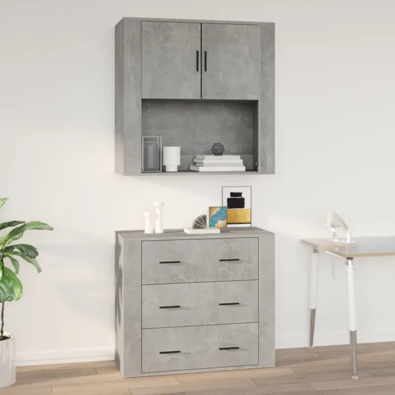 Maison exclusive - armario de pared madera contrachapada gris hormigón 80x33x80 cm