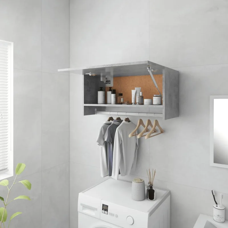 Maison exclusive - armario de madera contrachapada gris hormigón 70x32,5x35 cm