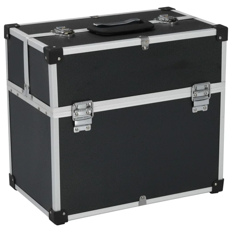 Maison exclusive - caja de herramientas aluminio negro 38x22,5x34 cm