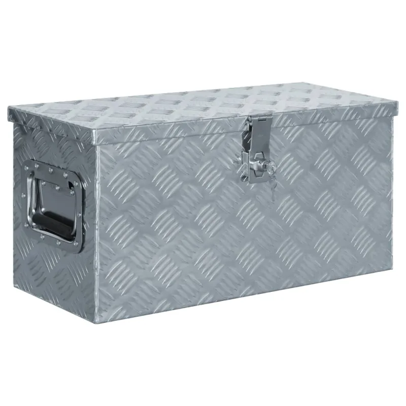 Maison exclusive - caja de aluminio 61,5x26,5x30 cm plateada