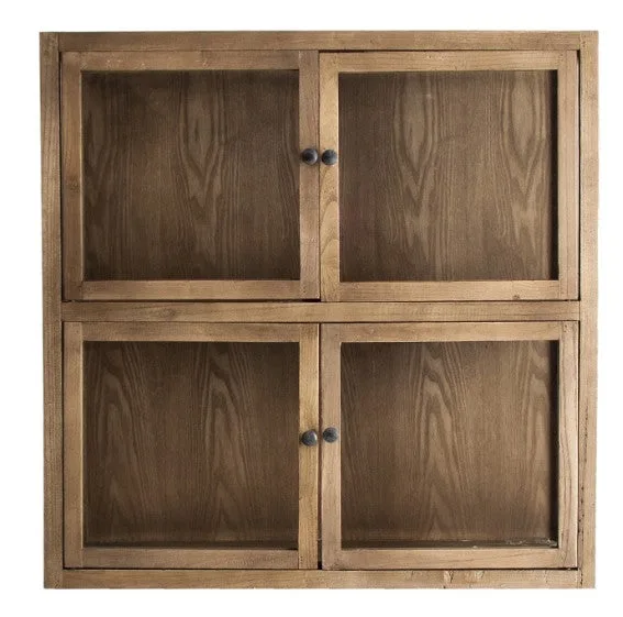 Vitrina fazia de 2 puertas de olmo macizo oscuro