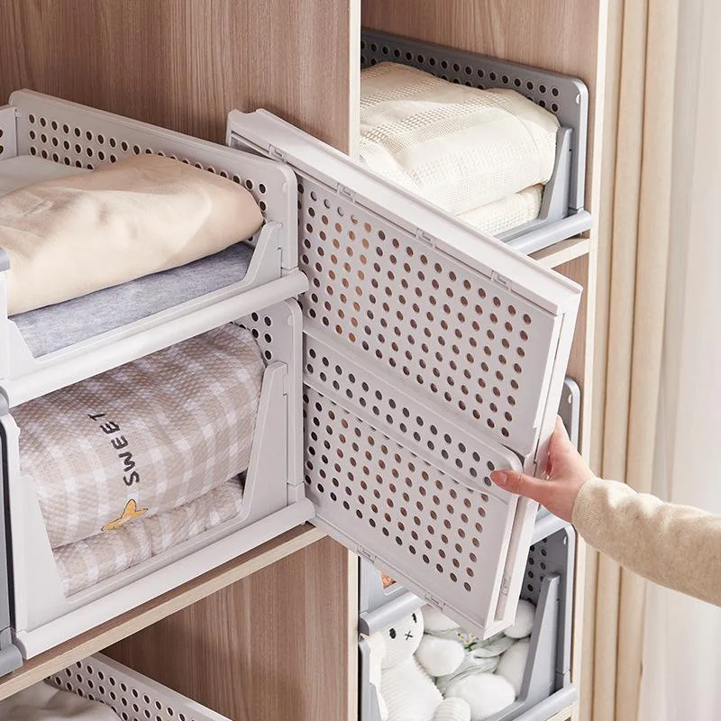 Organizador de cajones, juego de 4 bolsas de armario apilables para cajones correderos de unidades de almacenamiento (72 x 43 x 33 cm), blanco