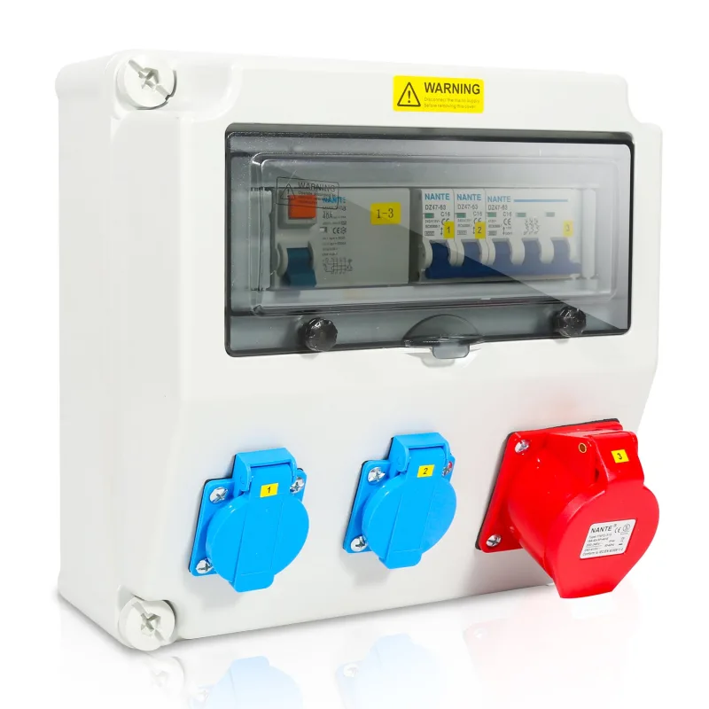 Armario divisor de corriente monofásico montado en pared 1x16a 2x230v mit ls+fi