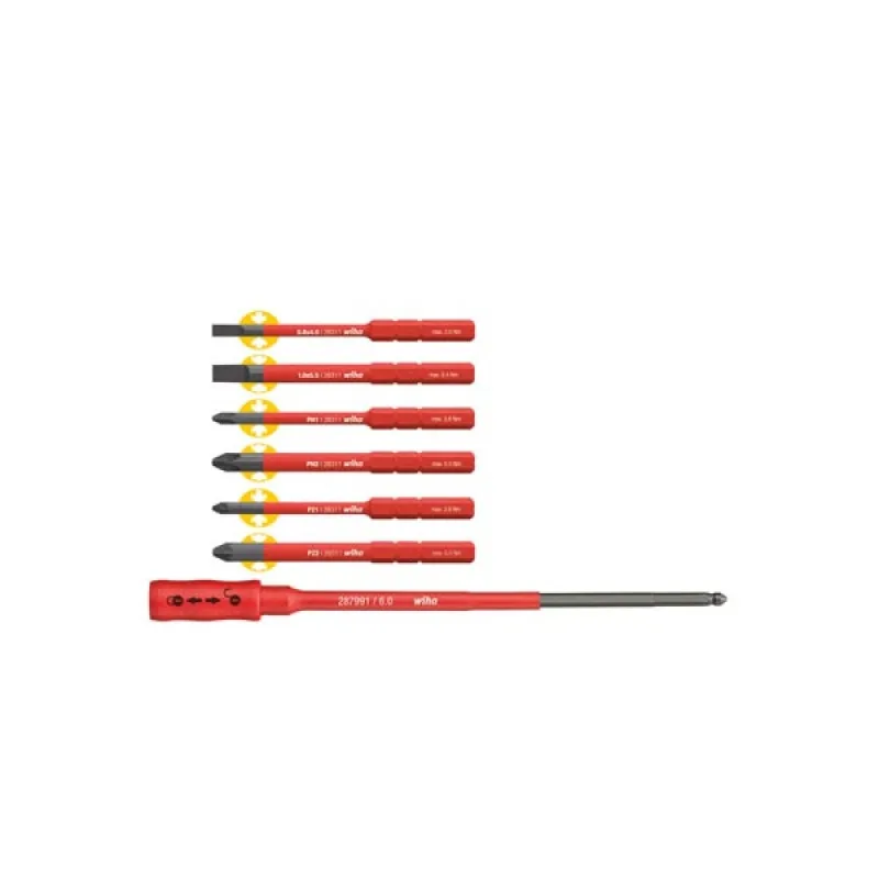 Wiha jeu d'embouts slimbit electric mélangé avec porte-embout slimbit 7 pcs (36079)