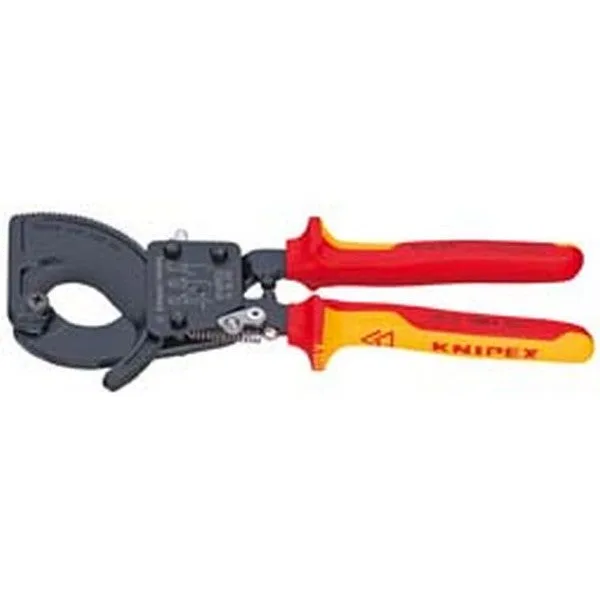 Knipex 95 36 320 coupe-câbles (principe cliquet, 3 réglages) isolées