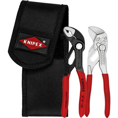 Juego de minialicates knipex , en bolsa para cinturón de herramientas, juego de alicates (rojo/negro, 2 partes)