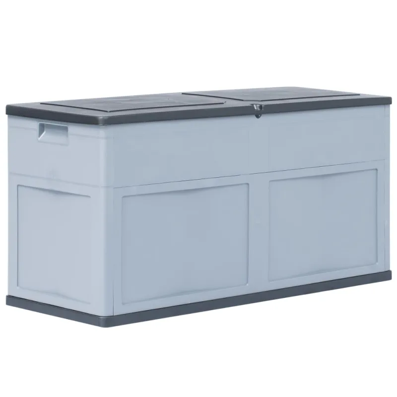 Caja de almacenamiento de jardín 320 l gris negro