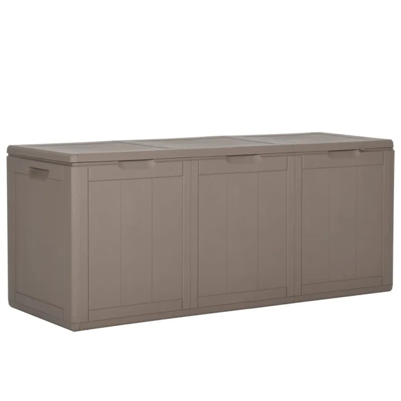 Caja de almacenamiento de jardín 270 l ratán pp marrón