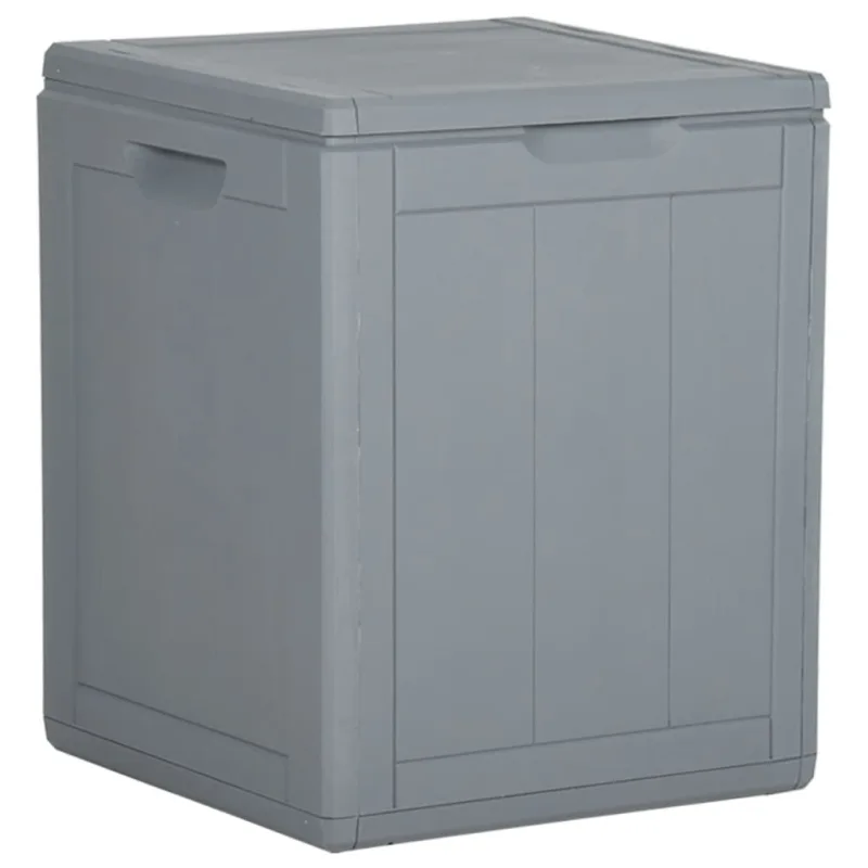 Caja de almacenamiento de jardín 90 l ratán pp gris