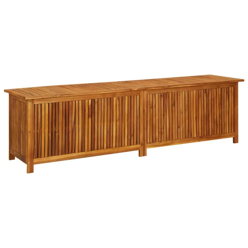 Caja de almacenamiento de jardín 200x50x58 cm madera maciza de acacia