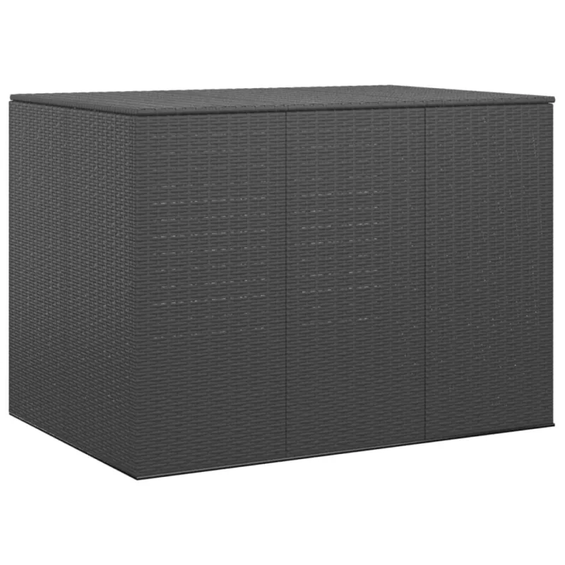 Caja para cojines de jardín resina tejida 145x100x103 cm negro