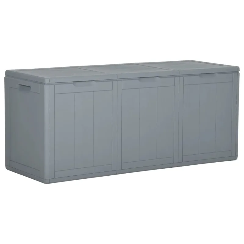 Caja de almacenamiento de jardín 270 l ratán pp gris