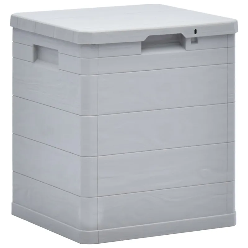 Caja de almacenamiento de jardín 90 l gris claro