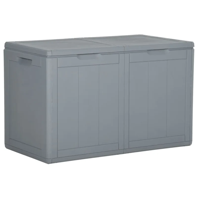 Caja de almacenamiento de jardín 180 l ratán pp gris
