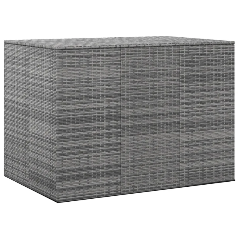 Caja para cojines de jardín resina tejida 145x100x103 cm gris