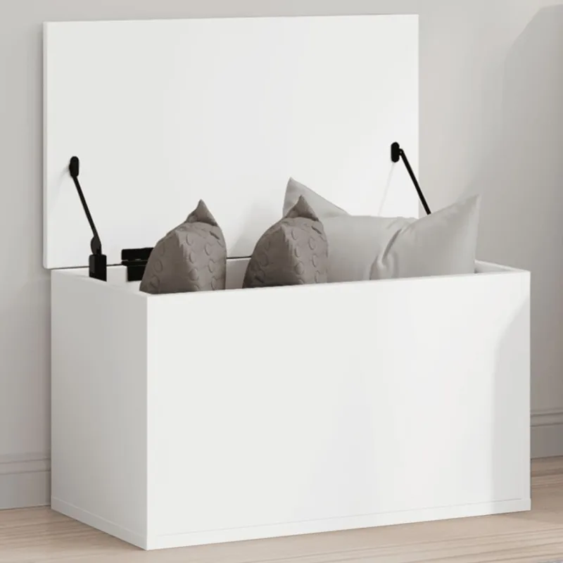 Caja de almacenamiento blanca 60x35x35 cm de madera contrachapada