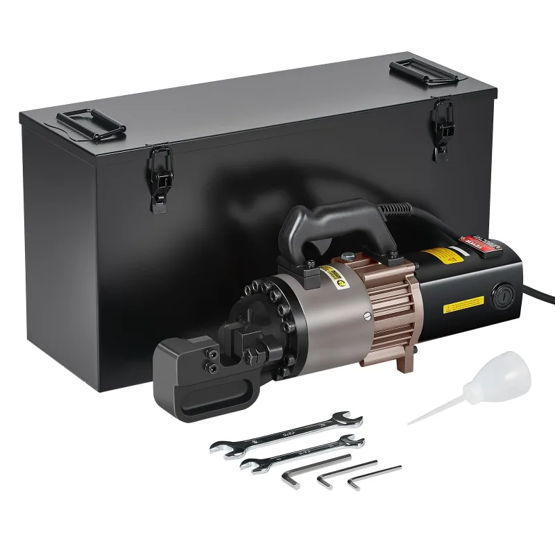 Máquina cortadora de barras vevor de refuerzo electrohidráulica portátil, diámetro de corte 5-28 mm, 2000 w, con accesorios, tanque de aceite, negro