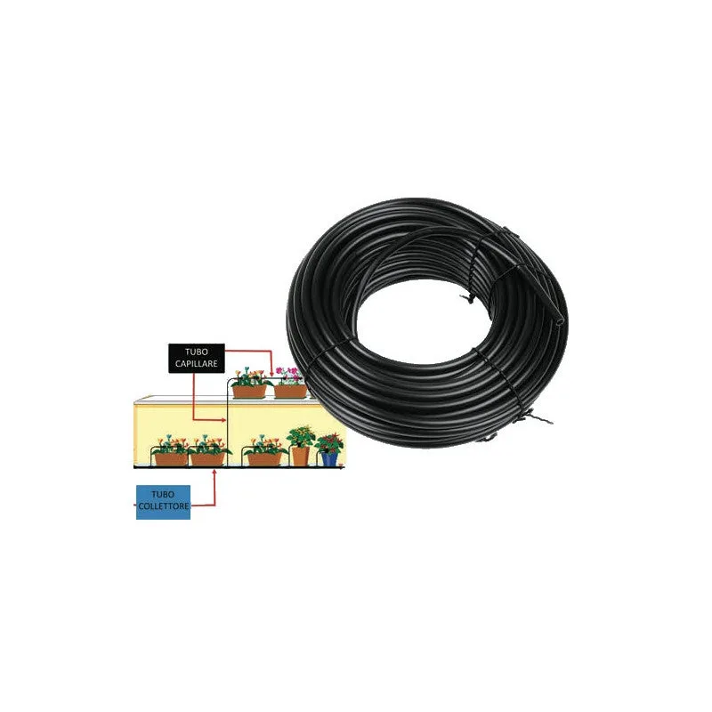 Tubo capilar de 3 mm, rollo de 300 m, para microirrigación – líneas de goteo