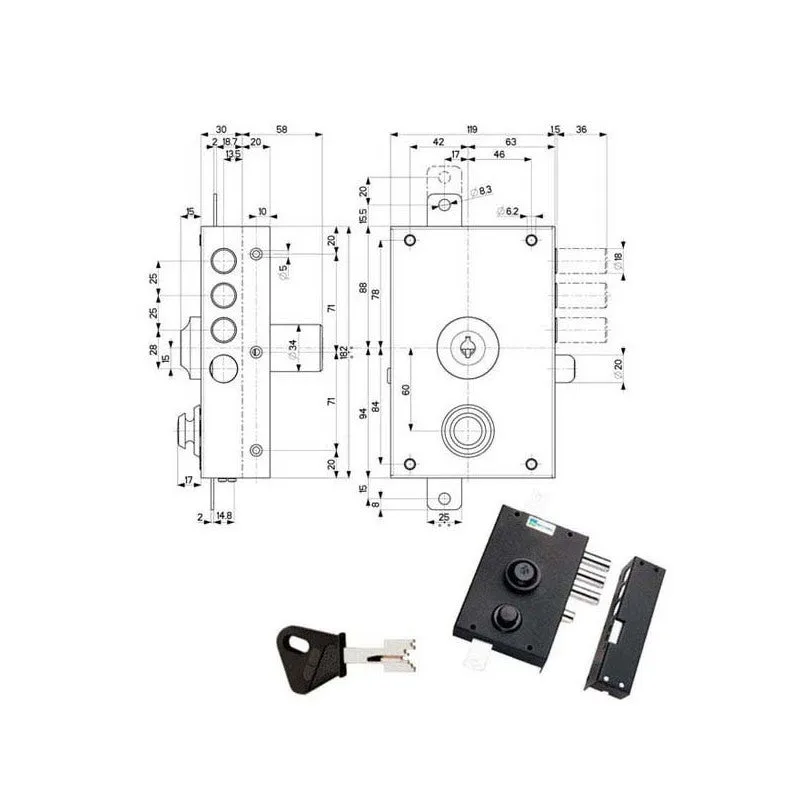 Bomba de seguridad triple derecha 30030 mottura